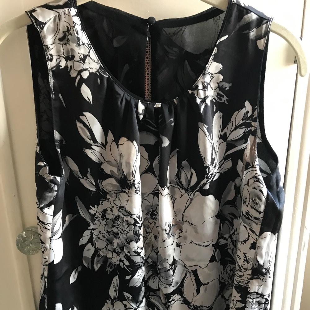 black floral dressy tank